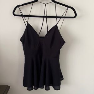 EXPRESS STRAPPY PEPLUM TOP WITH CUTOUT IN BACK SML